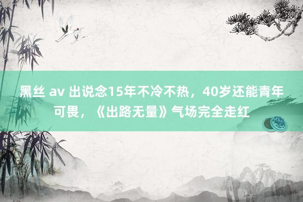 黑丝 av 出说念15年不冷不热，40岁还能青年可畏，《出路无量》气场完全走红