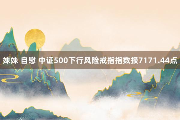 妹妹 自慰 中证500下行风险戒指指数报7171.44点